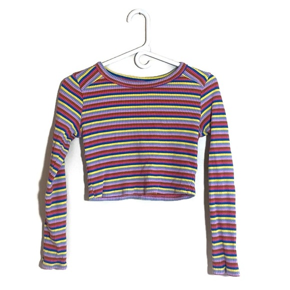 wild fable Tops - Wild Fable Striped Ribbed Crop Top Size Small